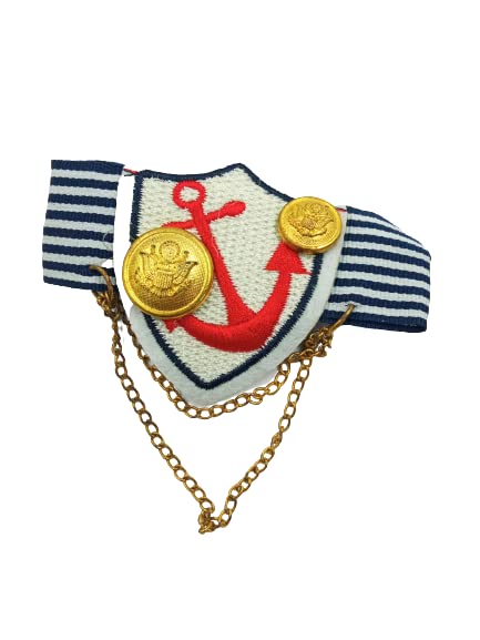 Red Anchor with Chain Badge Brooch