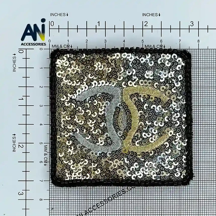 Sequins  Embroidery Square Patch