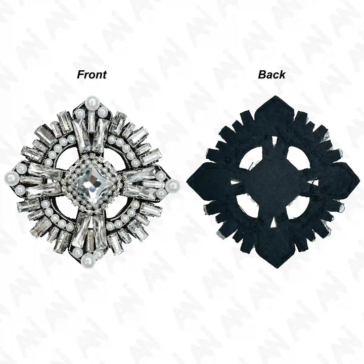Crystal and Pearl Applique Patch
