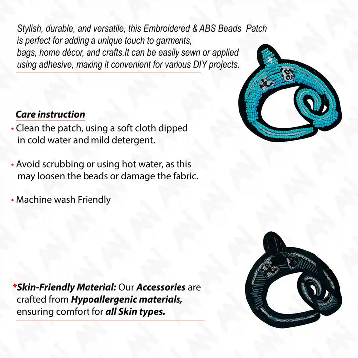 Ocean Blue Seed Bead Patch