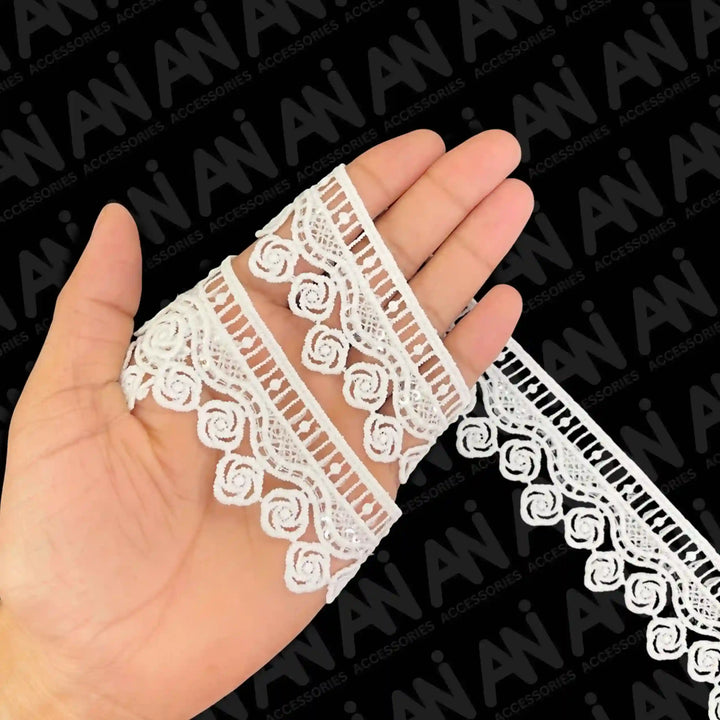Twisted Rose flower Lace Trim | 2 meter