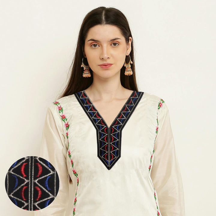 Vibrant Color V Neckline Patch