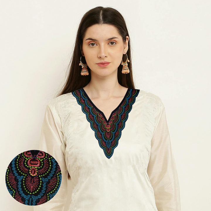 Multicolor V Shaped Sweetheart Neckline