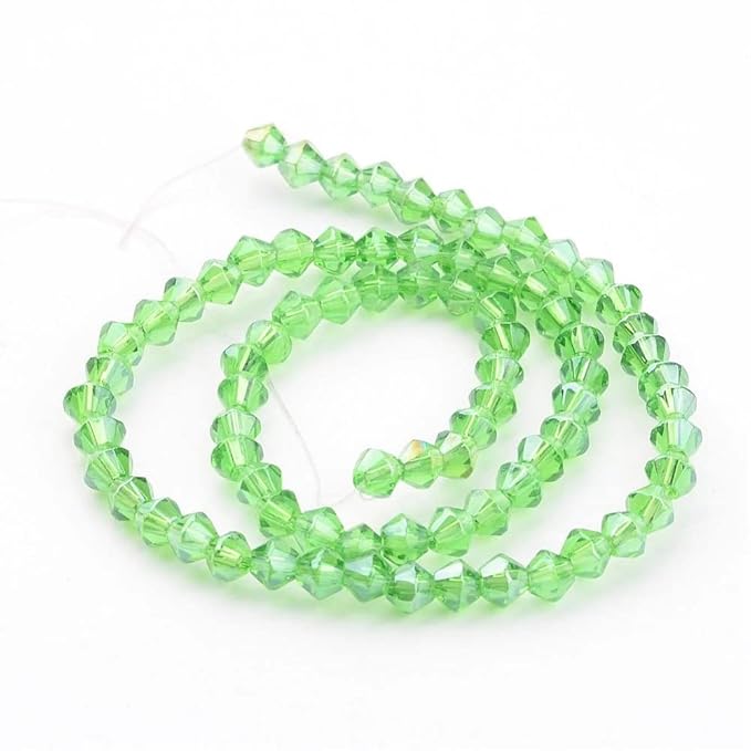 Deep Green Bicone Shape Glass Beads