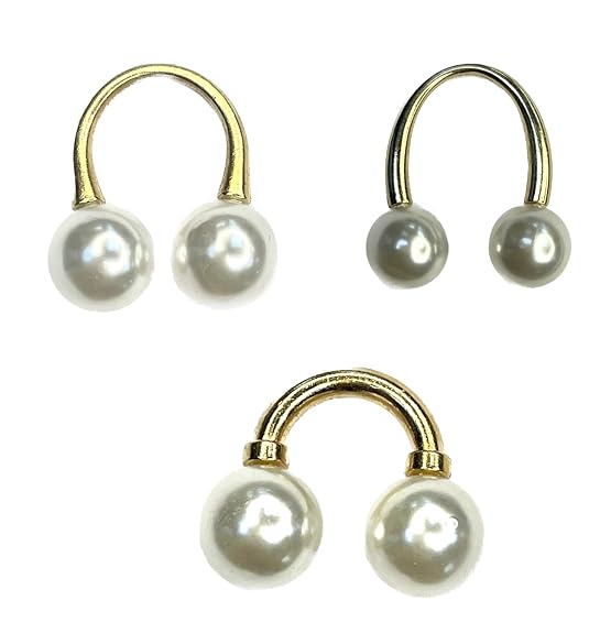 U-Shape Pearl & Gold Anti Exposure Brooch Adjusting Pins