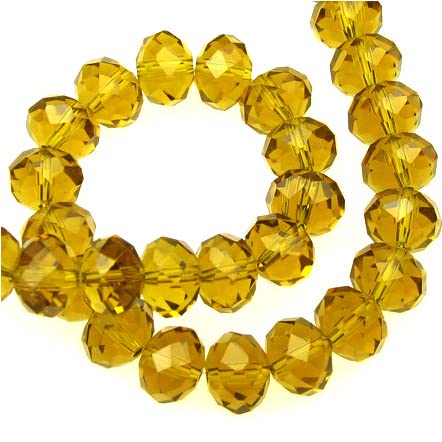 Deep Yellow Bicone Glass Beads