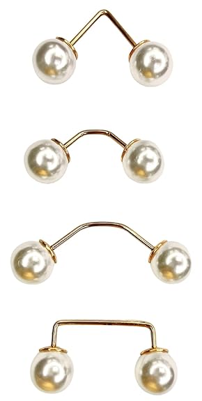 Pearl & Gold Curved Anti Exposure Brooch Adjusting Pins