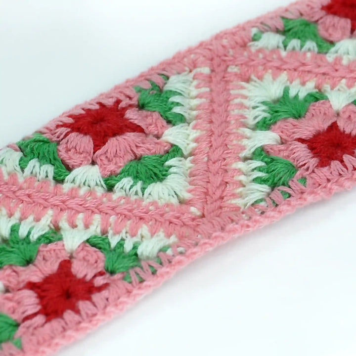 Pink Granny Square Lace Trim