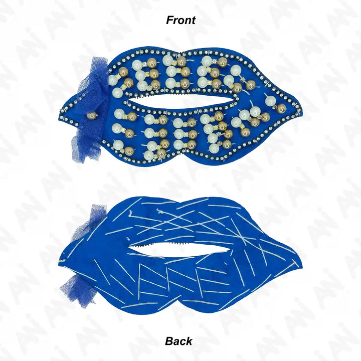Rhinestone-and-pearl lip mask