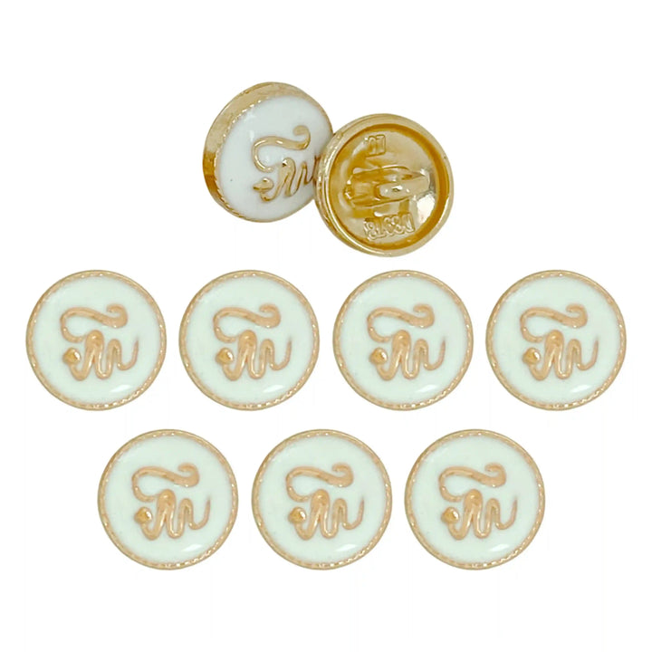 Cursive Monogram 10mm Shirt Button