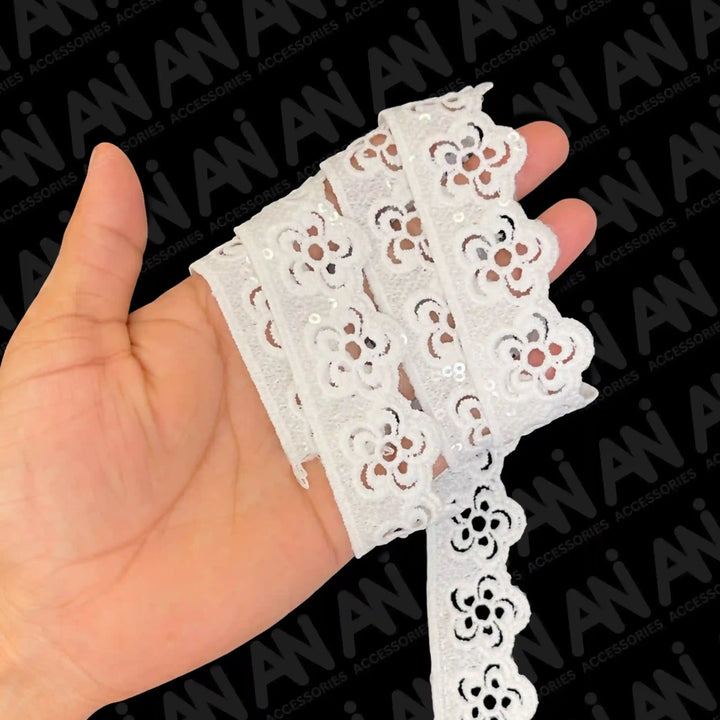 Elegant Floral chakra sequins Lace | 2 Meter