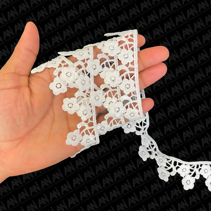 Floral Pair Spun Ploy lace | 2 Meter