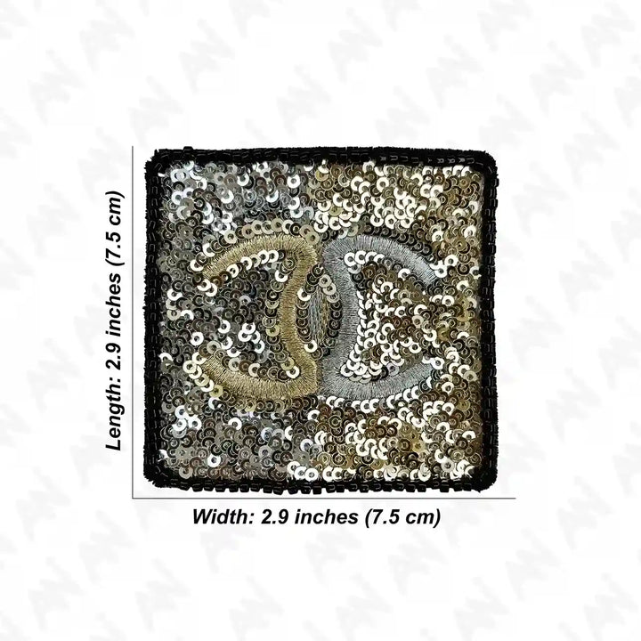 Sequins  Embroidery Square Patch