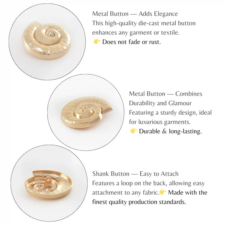 Shell Shank Metal Button | 40mm(64L)