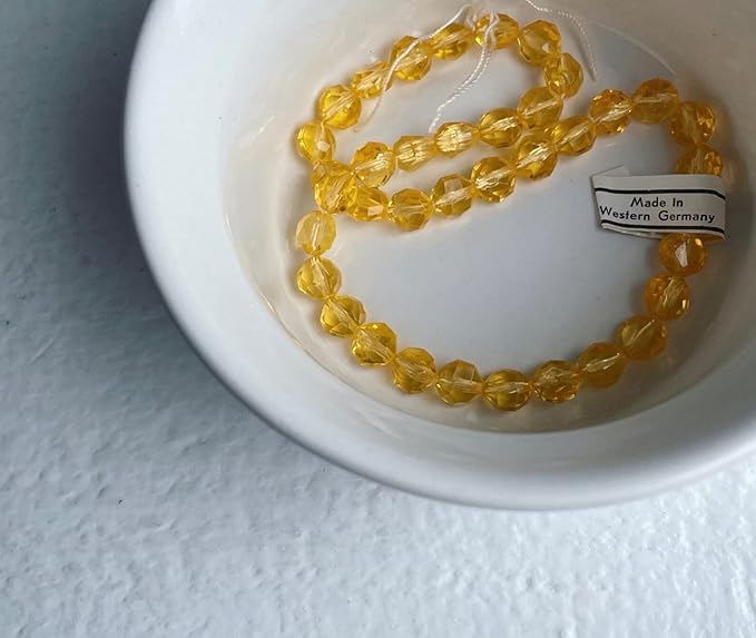 Deep Yellow Bicone Glass Beads
