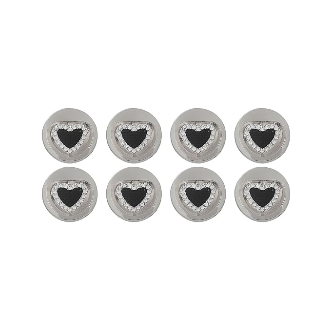Metal Buttons Heart Centers