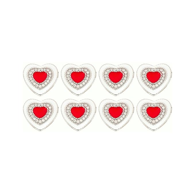 Red Heart Buttons with Silver Accents