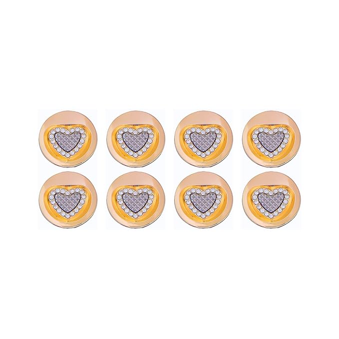 Metal Buttons Heart Centers