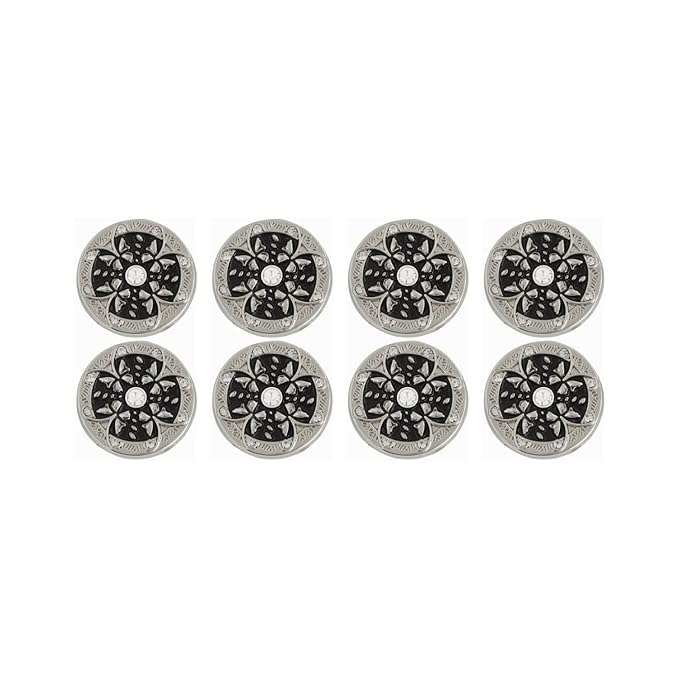 Golden Floral Metal Buttons with White Centers