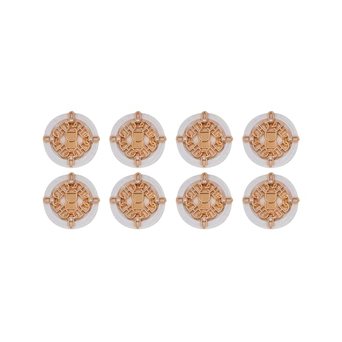 Ornate Floral and Diamond Metal Buttons