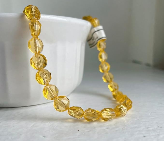 Deep Yellow Bicone Glass Beads