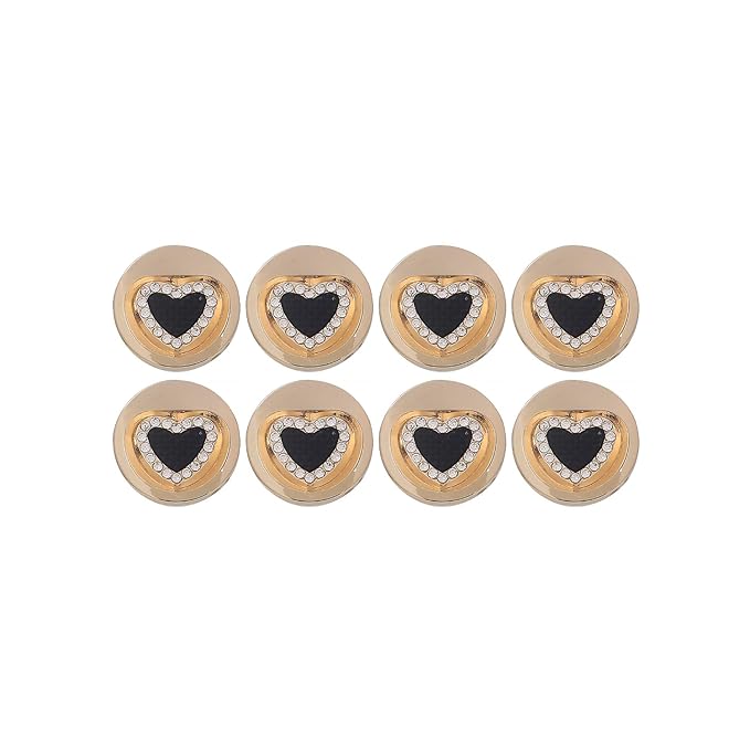 Metal Buttons Heart Centers