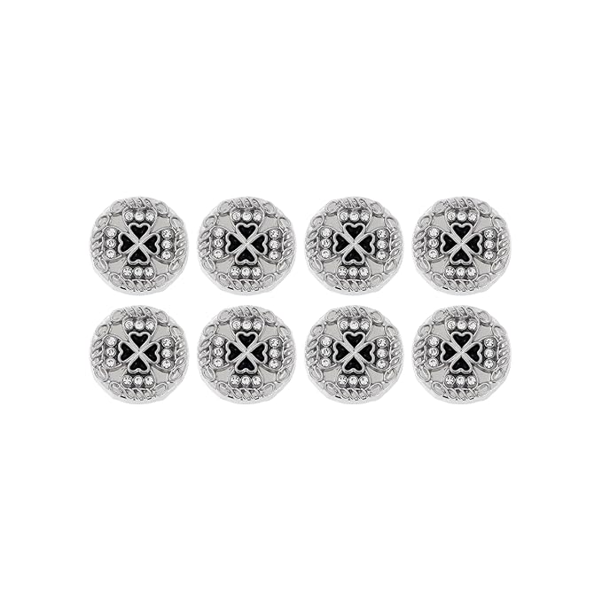 Gold Diamond Buttons with Clover Design