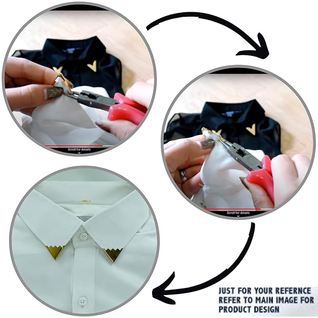 Collar Tips Lapel Pin Badge Button for Men And Women Western Collar Clip Pin Brooch T-shirt Accessories (Pack Of 4)