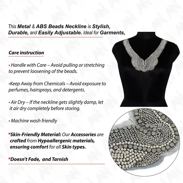 Beaded V-Neckline Applique