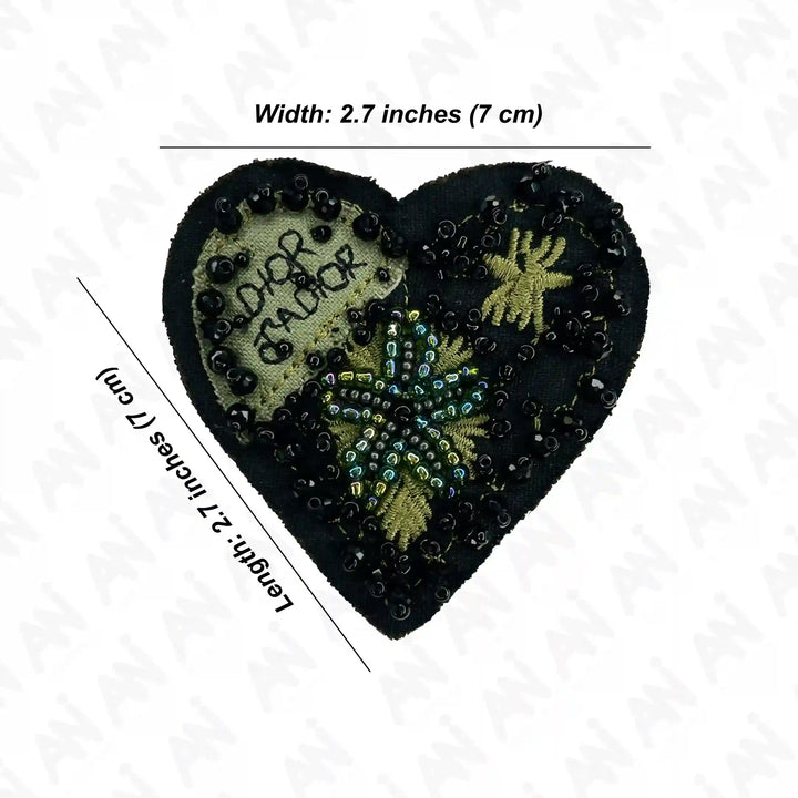 Beaded Heart Style Patch