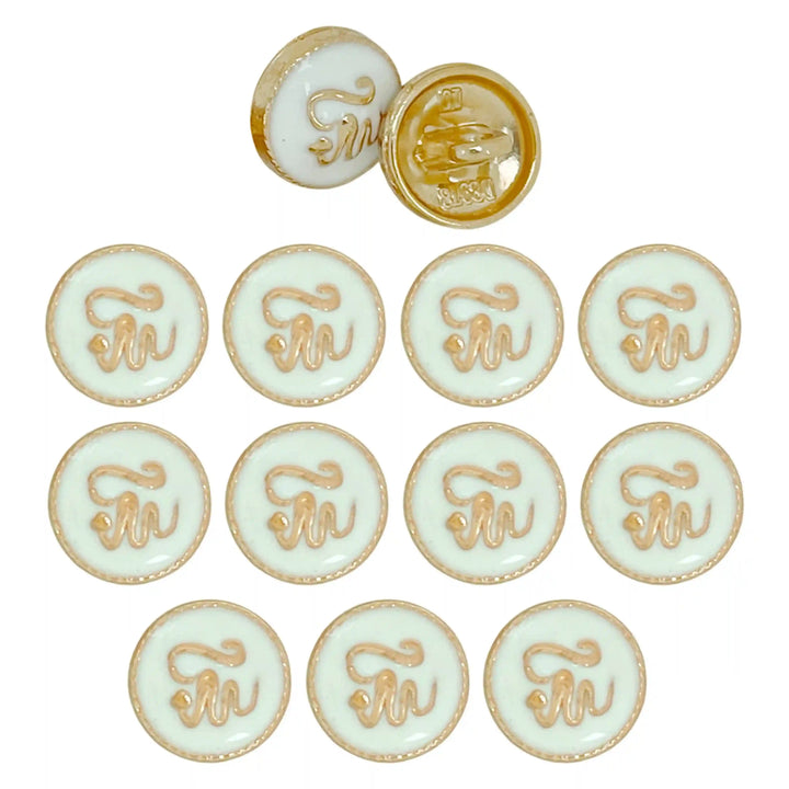 Cursive Monogram 10mm Shirt Button