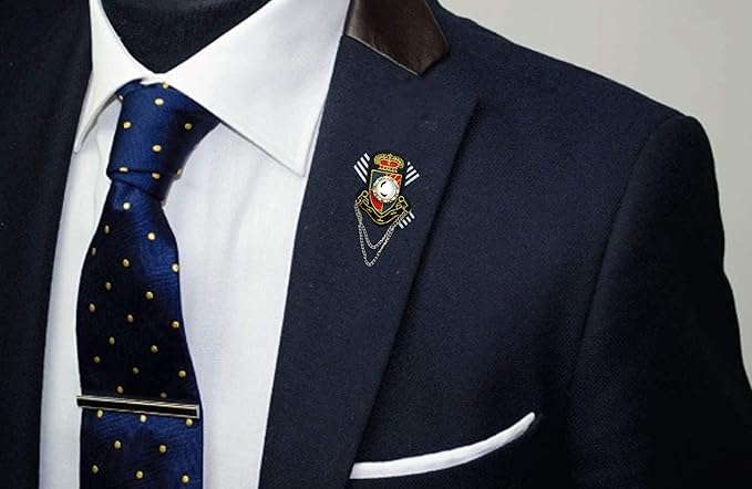 Crown with pearl Ribbon badge Brooch