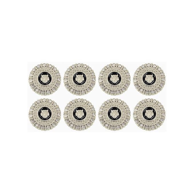 Diamond-Encrusted Lion Metal Buttons