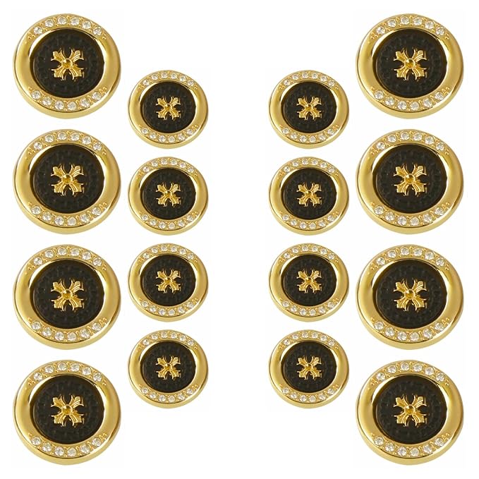 Diamond surrounded cross design buttons