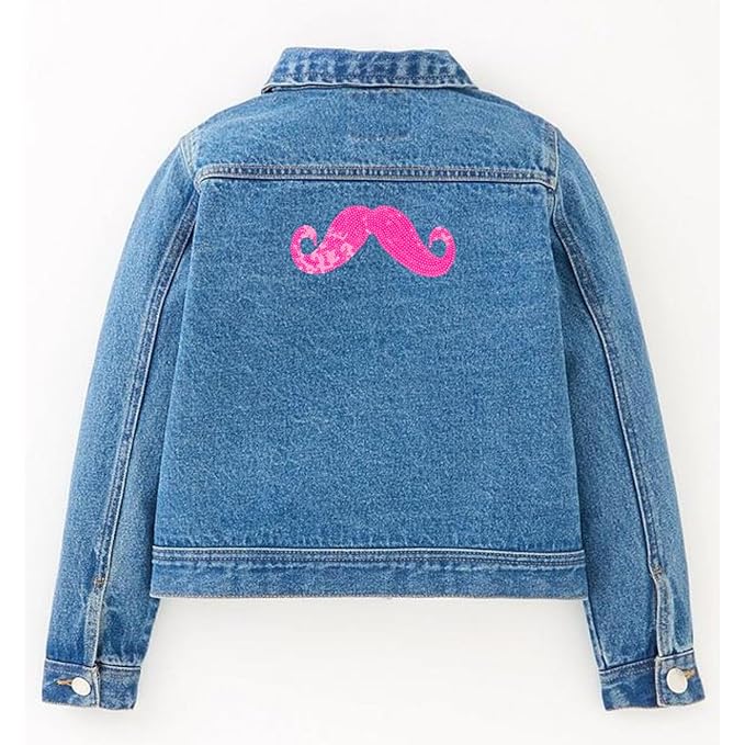 Moustache Sew On Sequins Patch