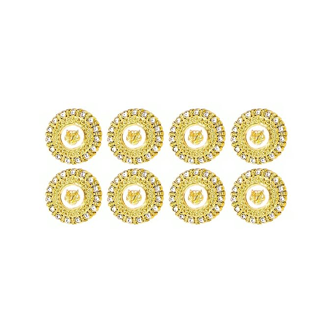 Diamond-Encrusted Lion Metal Buttons