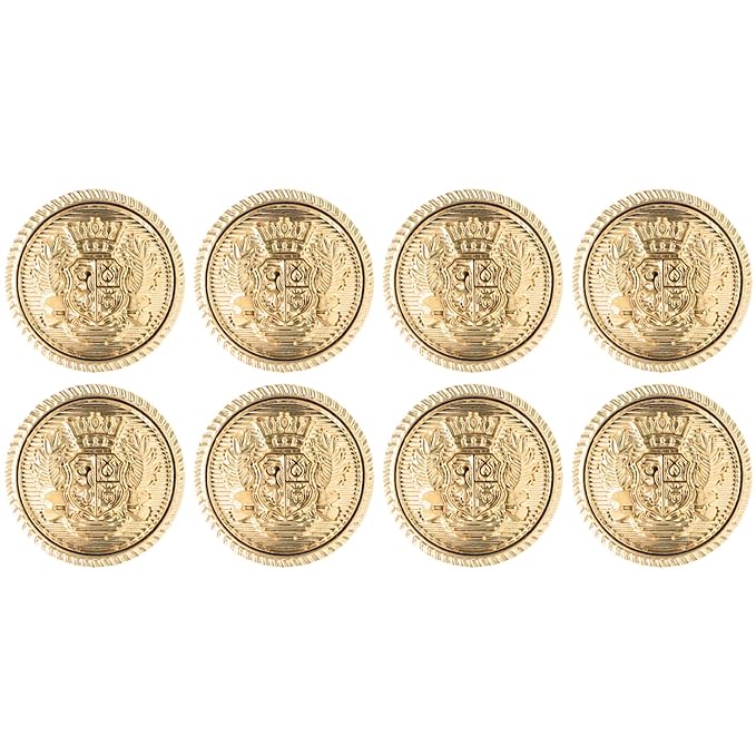 Intricate Crown and Shield Buttons( Pack of 8 Buttons)