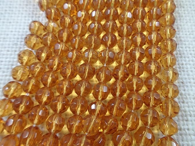 Shiny mustard yellow Bicone Shape Beads