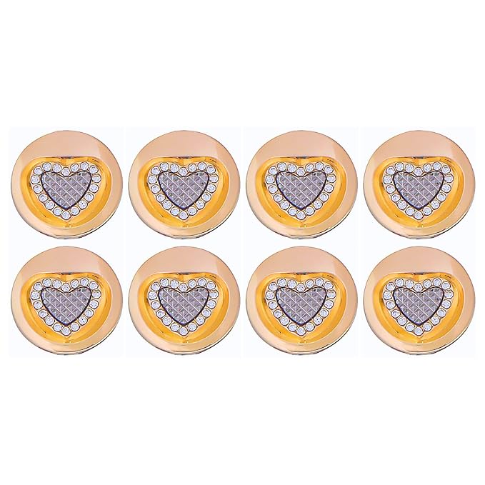 Metal Buttons Heart Centers
