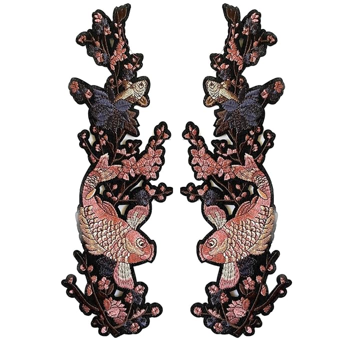 Japanese Traditional Inspire Koi Fish Hot fix or Sew Patch
