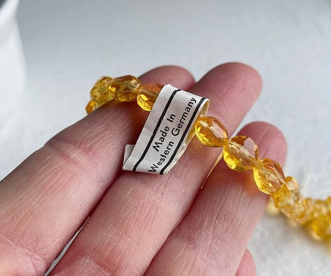 Deep Yellow Bicone Glass Beads