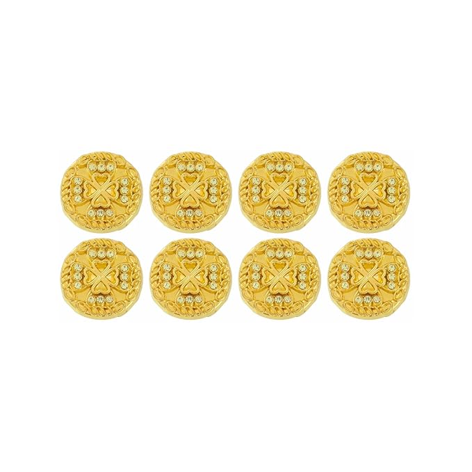 Gold Diamond Buttons with Clover Design