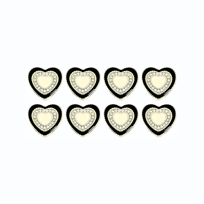 Red Heart Buttons with Silver Accents
