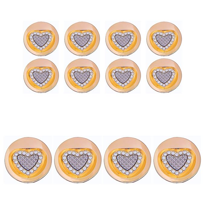 Metal Buttons Heart Centers