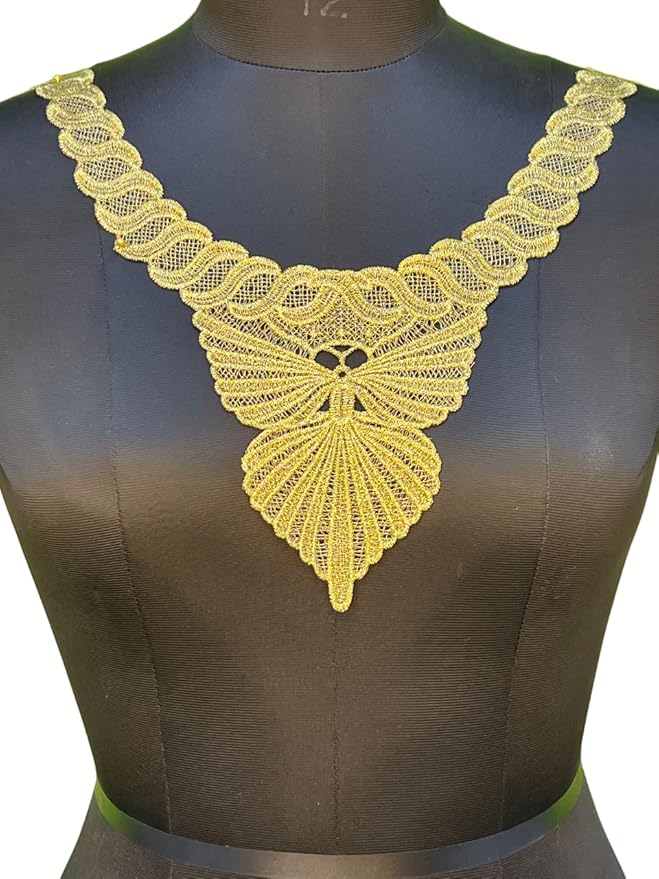 Gilded Golden Butterfly Style Neckline