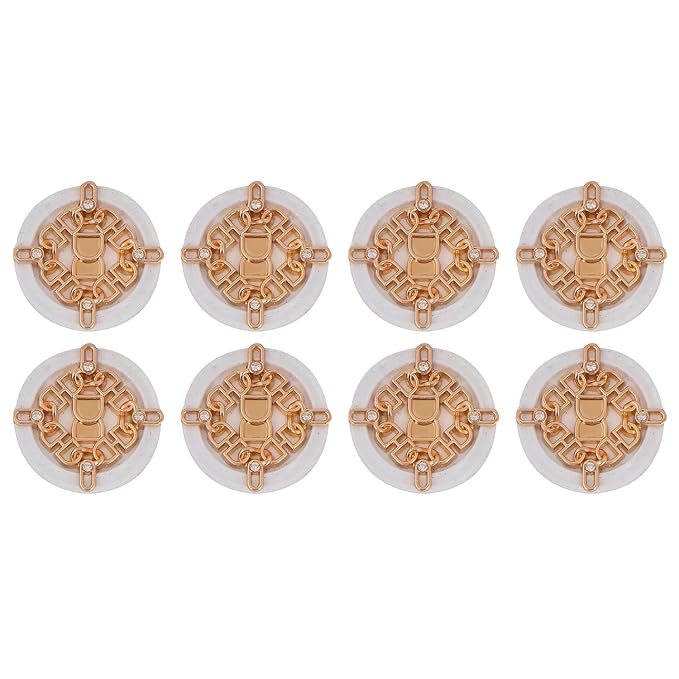 Ornate Floral and Diamond Metal Buttons