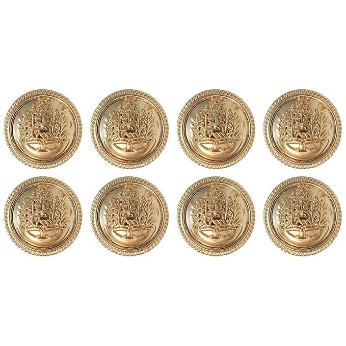 Intricate Crown and Shield Buttons( Pack of 8 Buttons)