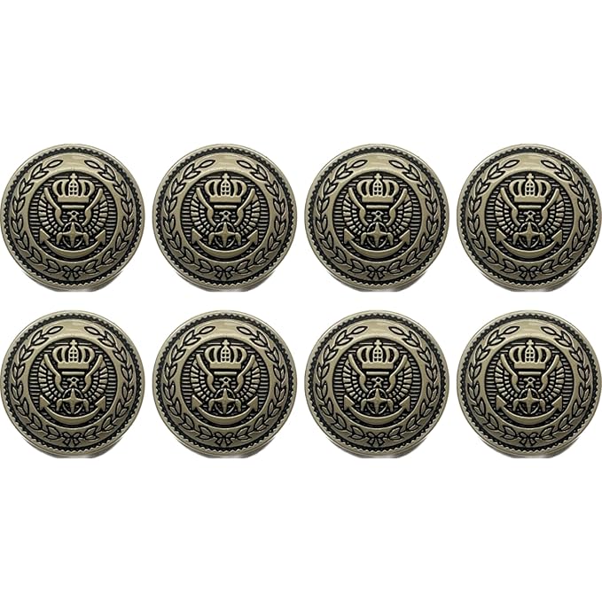 Circular With Soaring Eagle Emblem Design Metal Buttons