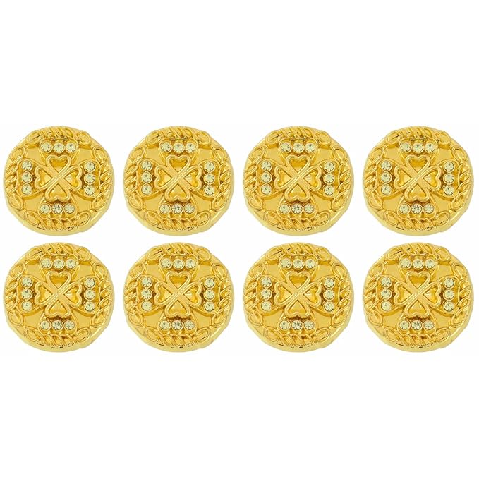 Gold Diamond Buttons with Clover Design