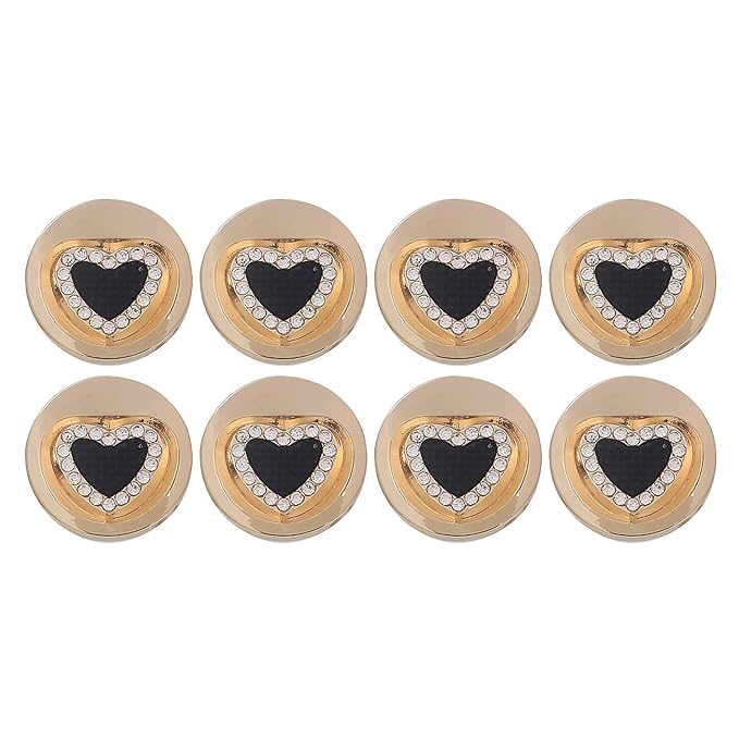 Metal Buttons Heart Centers
